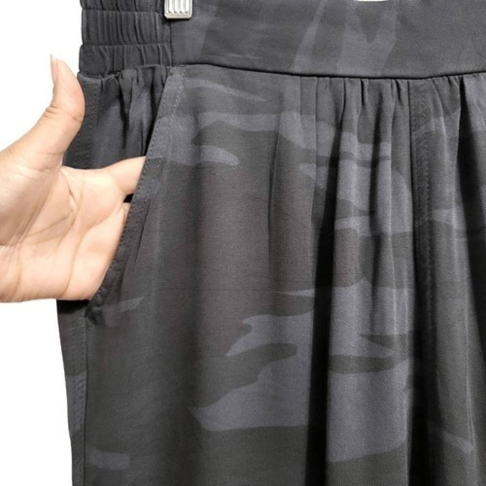 Splendid Womens Camo Jogger Pants Black Grey Elastic Waist Relaxed Fit Large - Picture 3 of 14